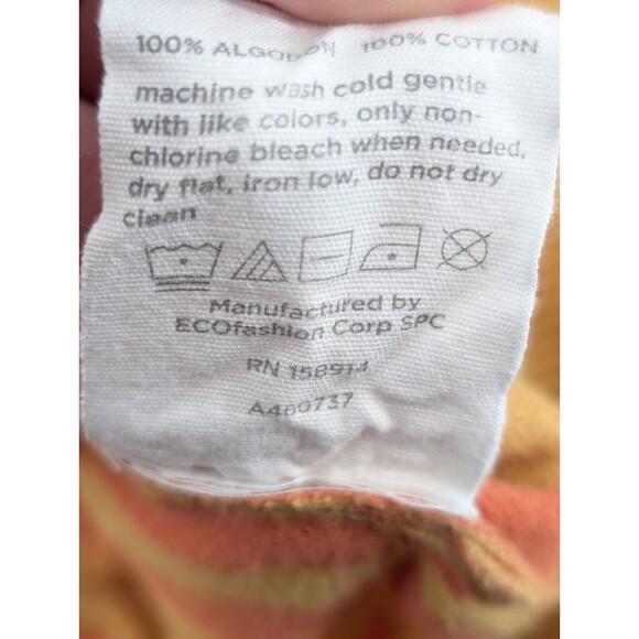 Seed to Style 100% Organic Cotton Orange Zebra Print Round Neck Sweater Size L - Picture 4 of 7